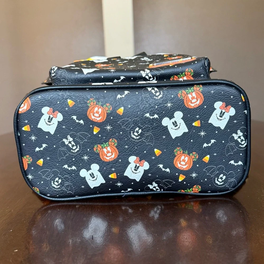 EUC Loungefly Disney Mickey Minnie Spooky Mice Mini Backpack with Ears Headband
